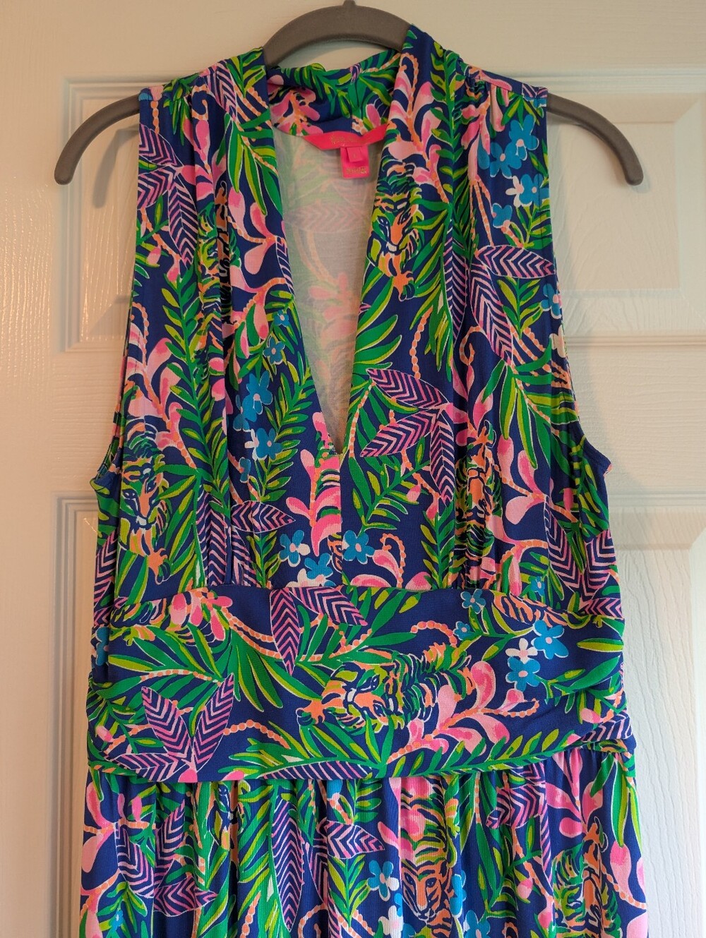 Lilly Pulitzer Pearce Maxi Dress Borealis Blue How You Like Me Prowl Size Large - Picture 5 of 7